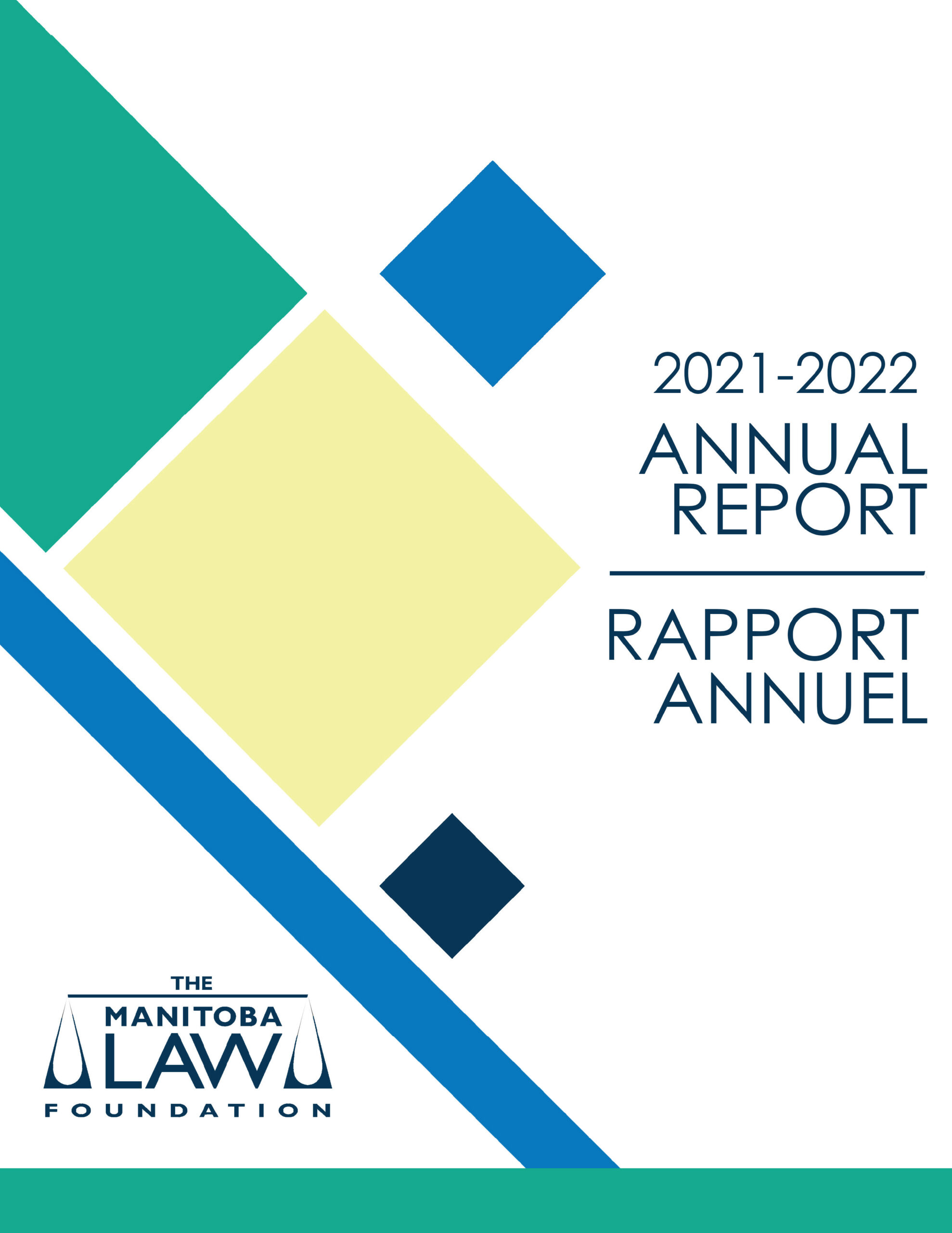 Cover of 2021-2022 Annual Report for The Manitoba Law Foundation