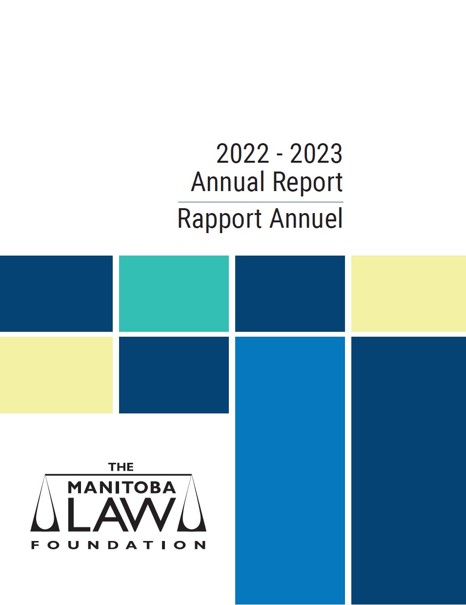 Cover of 2022-2023 Annual Report for The Manitoba Law Foundation